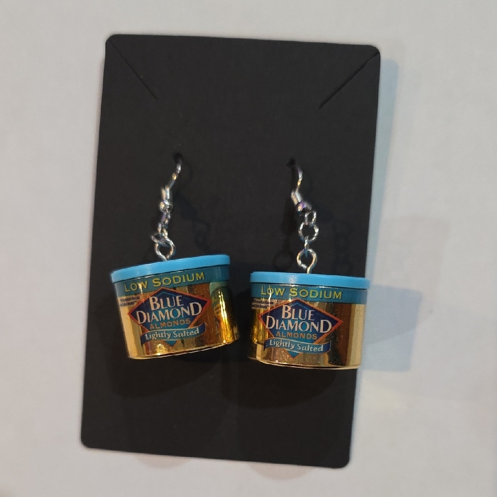 Blue Diamond Almond Earrings